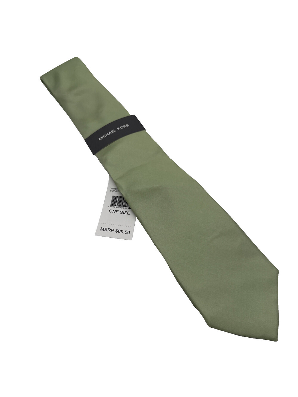 Michael Kors Men's Polyester Tie Sage Sapphire Solid NEW MSRP: $69.50